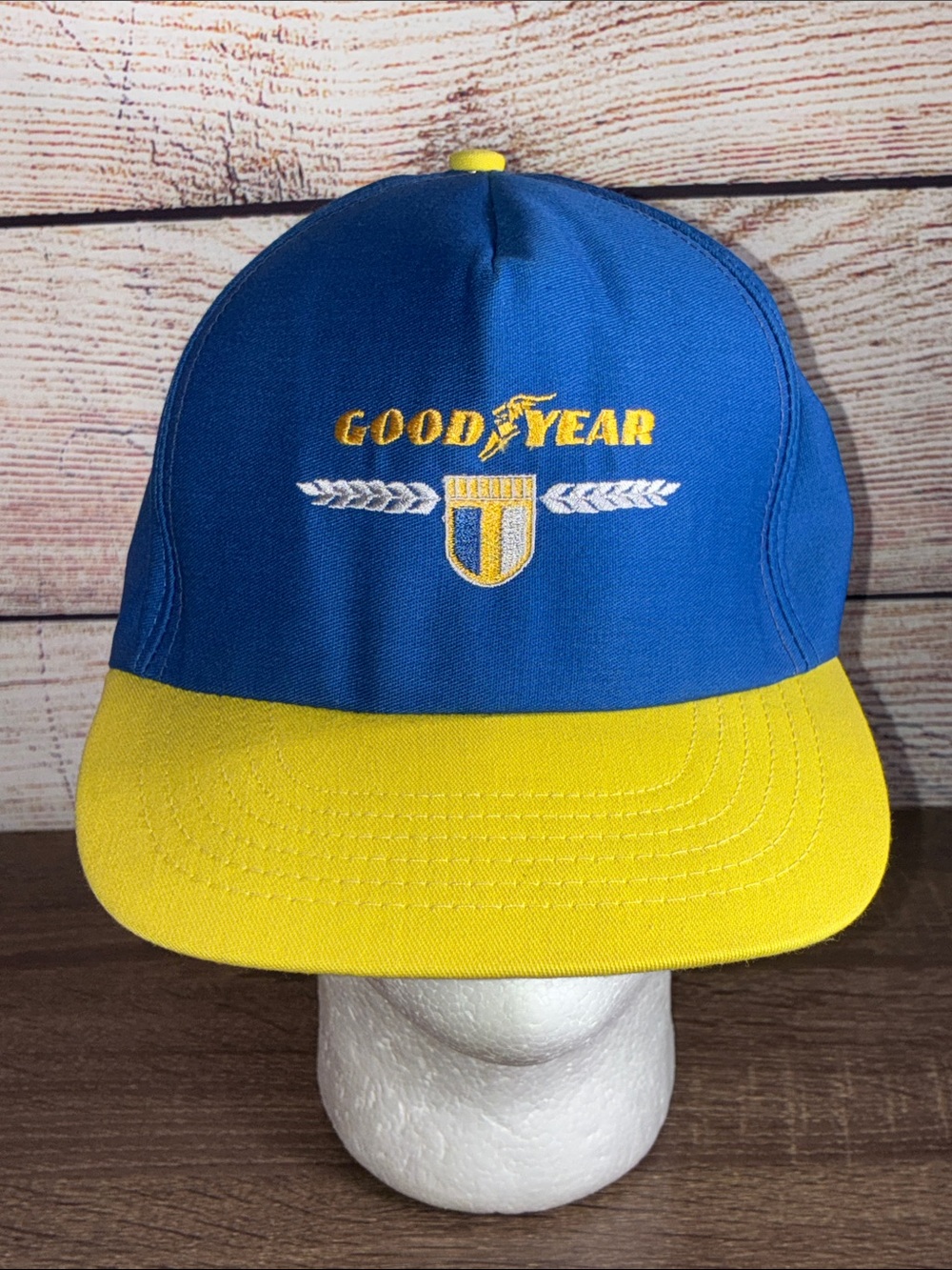 Promo EUC Goodyear Blue and Yellow Vintage Logo Cap